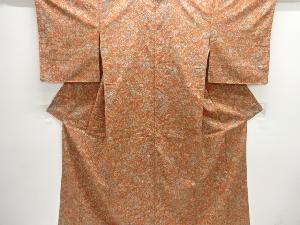 花鳥更紗模様手織り紬着物